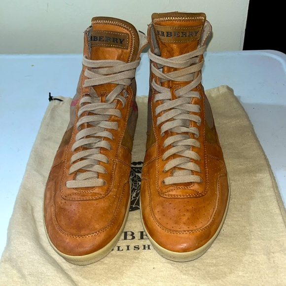 Burberry Men's Brown High-Top Sneakers - Picture 3 of 8